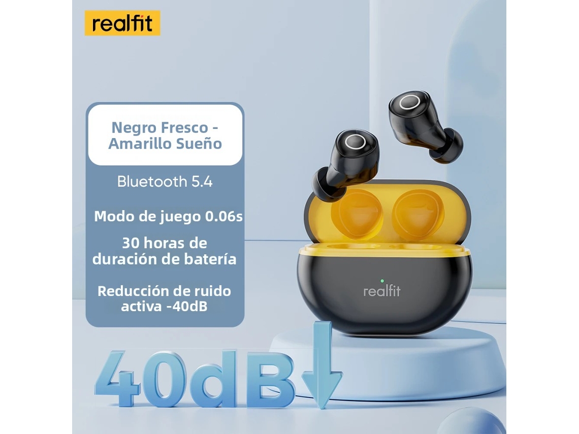 Auriculares Bluetooth (negros), Cancelación Activa De Ruido, Graves Potentes, Diseño Inalámbrico