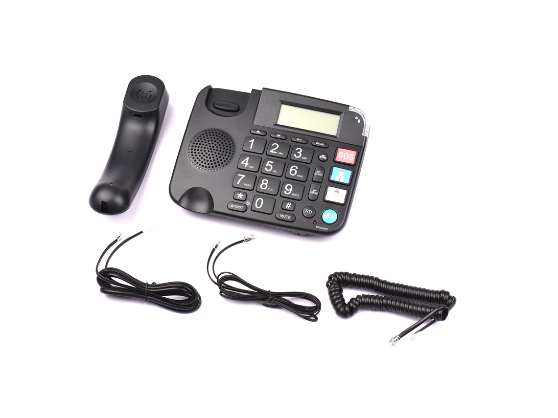 Teléfono Fijo Inalámbrico Con Botones Grandes, Llamadas Manos Libres, Rellamada, Flash, Marcación Rápida, Control De Volumen. Ideal Para Personas Mayores, Uso Doméstico, En La Oficina Y En Hoteles.