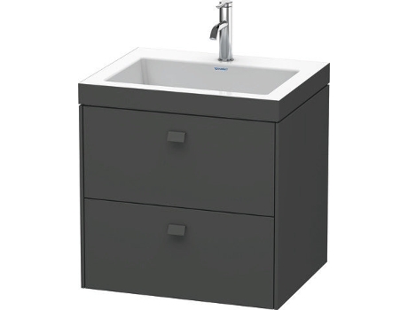 Lavabo para muebles DURAVIT Brioso c-bonded con subestructura de 60,0x48,0 cm 2 cajones incl. hueco para sifón y faldón sin rebosadero con banco