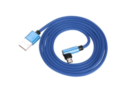 Cable De Datos De Carga De Codo Mirco Usb Línea De Alimentación 2a Para Iphone 5s/6s/7 Plus Azul