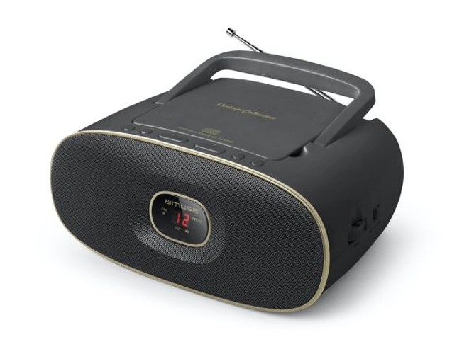 Radio Boombox c/ Lector CD MUSE MD-202 VT (Dorado - Analógico - FM/MW - Pilas y Corriente)