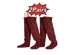 2 Pares De Calcetines Por Encima De La Rodilla, Calcetines Altos Cálidos De Invierno, Calentadores De Piernas Cálidos (claret) Cuich