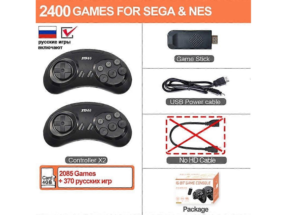 Consola De Videojuegos Inalámbrica Md De 16 Bits 4k Para Everdrive, Sega, Nes, Fc, Genesis, Mega Game Stick, Sistema Retro, Dendy Tv Game