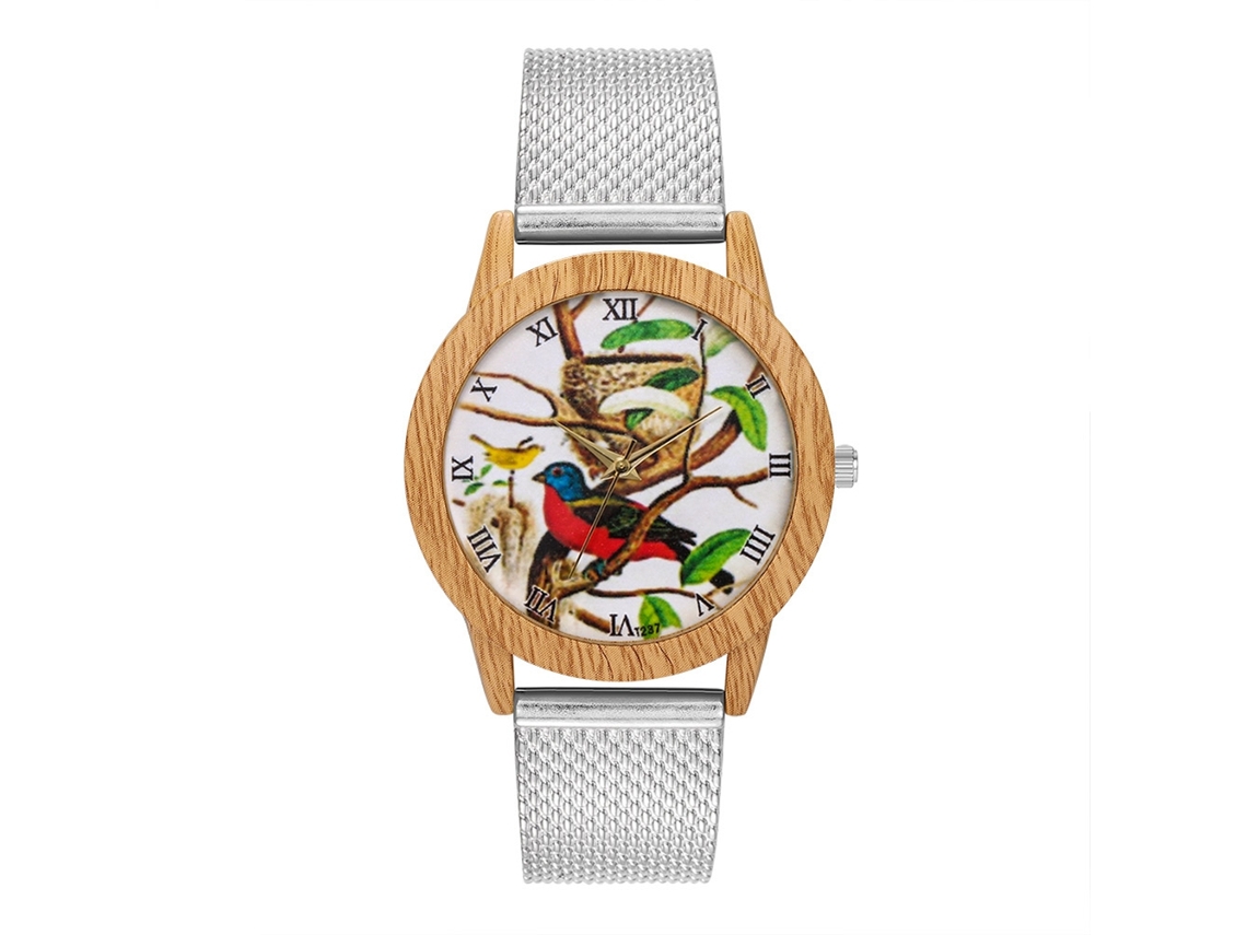 Reloj De Pulsera Analógico De Cuarzo Con Correa De Malla Plateada Para Hombre Y Mujer