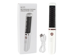 Peine alisador de cabello con temperatura ajustable y protección anti-quemaduras.