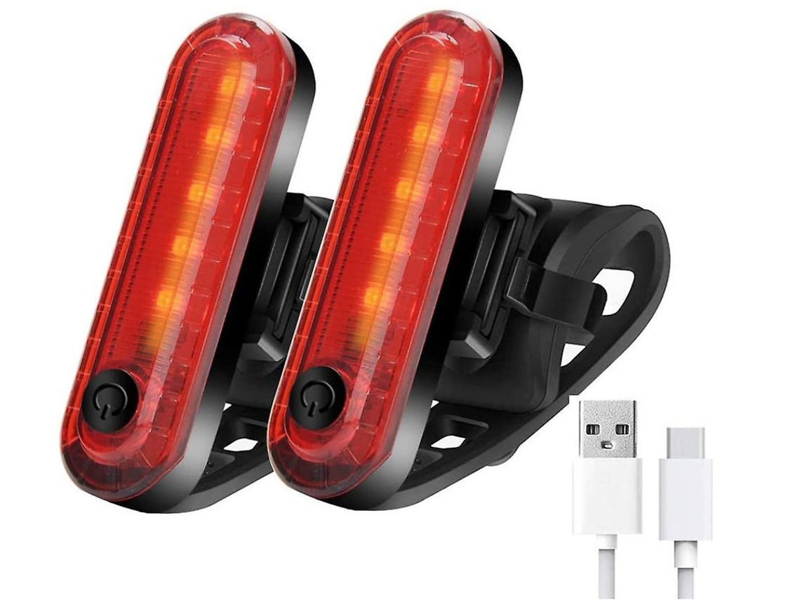 Luces de bicicleta súper brillantes de 700 lúmenes delanteras y traseras recargables DES857 (negro) YIZHOOD