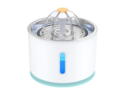 Bebedero automático para gatos con luz LED, capacidad de 2,4 L, interfaz USB y funcionamiento silencioso. Mdug (cian)