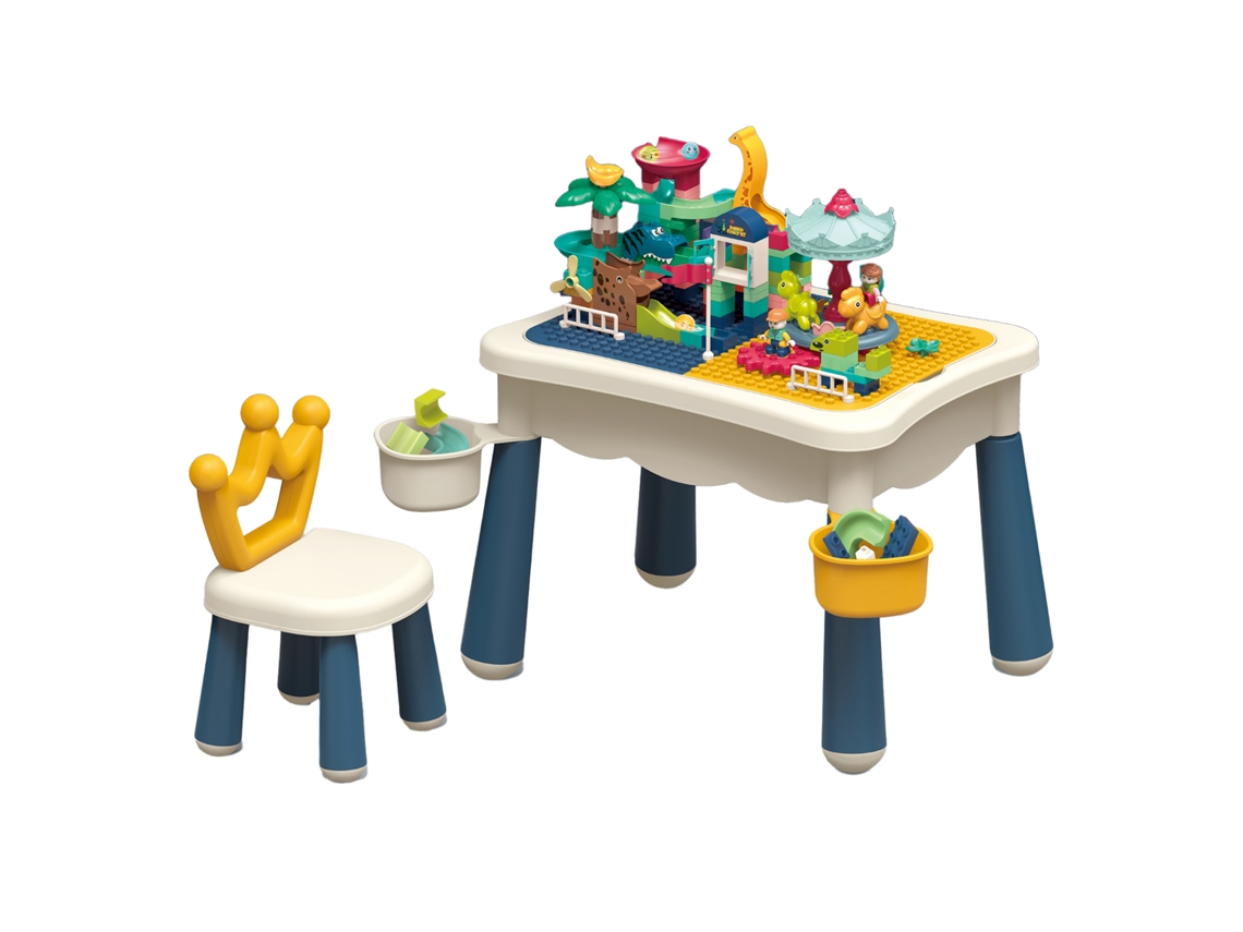 Mesa De Bloques De Construcción Educativos. 209 Bloques. 78x54x45 Cm.