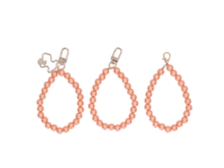 3 Llaveros De Perlas De 10 Mm, 3 Estilos, Hebilla De Pulsera De Metal Para Teléfono Móvil Y Bolso, Color Rosa.