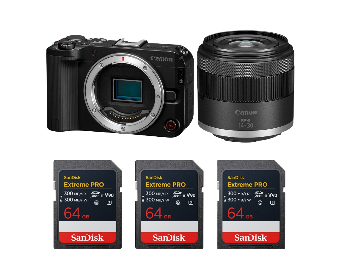 Canon Eos R50 V + Rf-s 14-30mm F/4.5-6.3 Is Stm Pz + 3 Sandisk 64gb Extreme Pro Uhs-ii Sdxc + Ebook “20 Consejos Para Fotos Que Impactan”