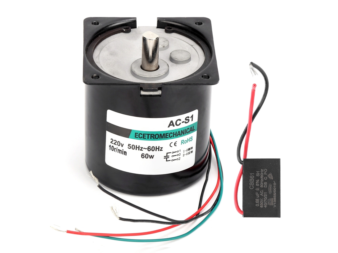 Motor síncrono de CA de 60 W con eje excéntrico, imán permanente, baja velocidad de 10 rpm, CA 220 V XD80KTYZ