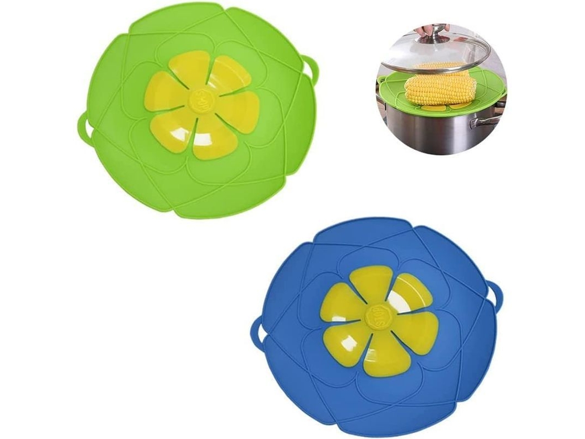 Tapa Antiderrame De Silicona, 2 Piezas Tapa Para Ollas Y Sarténes, 11 Pulgadas, Antidesbordamiento, Grado Alimentario