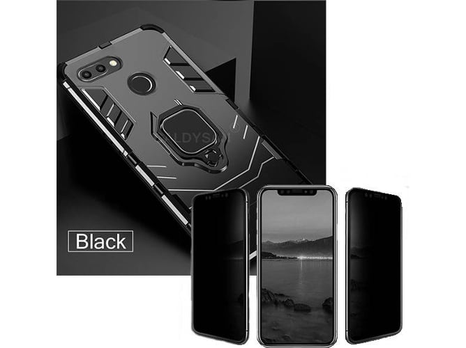 Kit Carcasa y Protector Privacy Xiaomi Mi 8 Lite Military Defender Negro