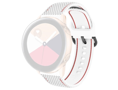 Correa de Silicona línea de costura dos colores para Samsung Galaxy Watch 5 40mm/Watch 5 44mm/Watch 5 Pro 45mm - blanco