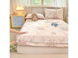 Funda De Colchón, Sábana Bajera Ajustable Estampada De Algodón Puro, Apta Para Habitación Infantil, Diseño De Lazo, 90x200cm. Panoona