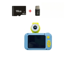 Cámara de fotografía para niños HD 4000 W, 24 pulgadas, IPS, tela, lente abatible, 16 g, azul, Yizhood