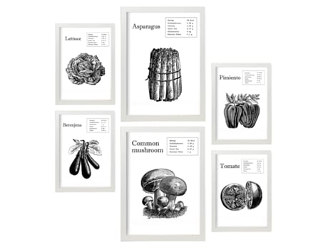 Set de 6 Poster NACNIC Vegetales (A3, A4)