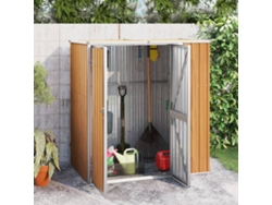 Cobertizo para herramientas de jardín de acero galvanizado marrón LOVELY HOME