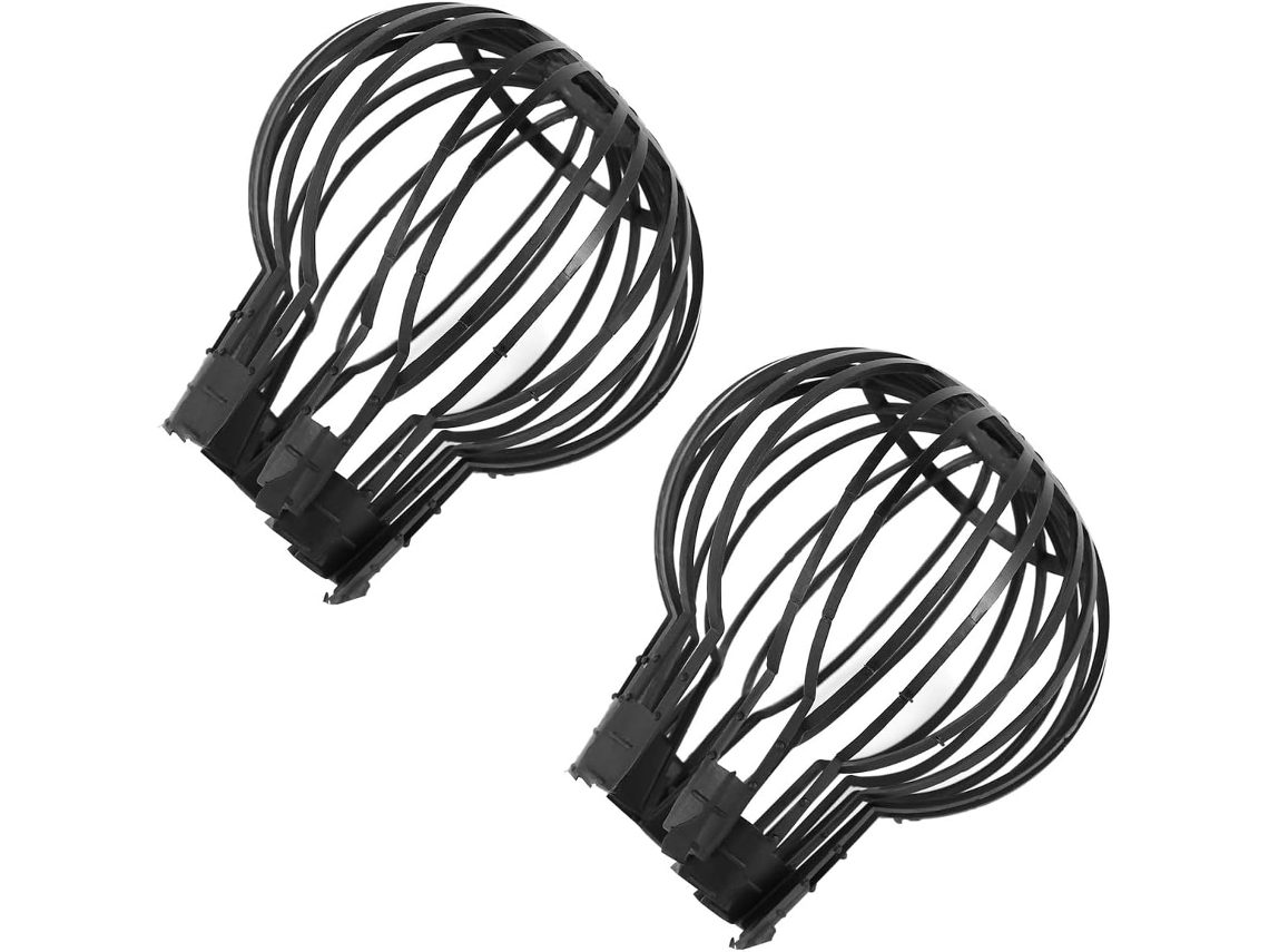2 Filtros De Canalones De Plástico Pp Negro, Protección Fácil De Instalar