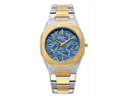 Reloj De Cuarzo Para Hombre (azul Cielo) Con Hojas En Relieve.
