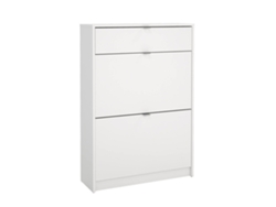 Zapatero Wellhome Adaja con 3 compartimentos para 12 pares de zapatos, 70x24x101cm, color blanco.