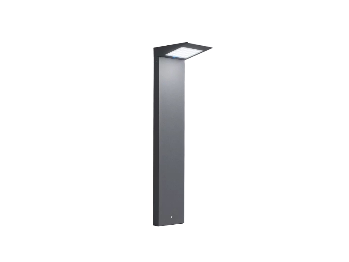 Bolardo Solar LED de suelo a pilas de 2,2W con fotovoltaica gris oscuro IP54 ZAFFERANO
