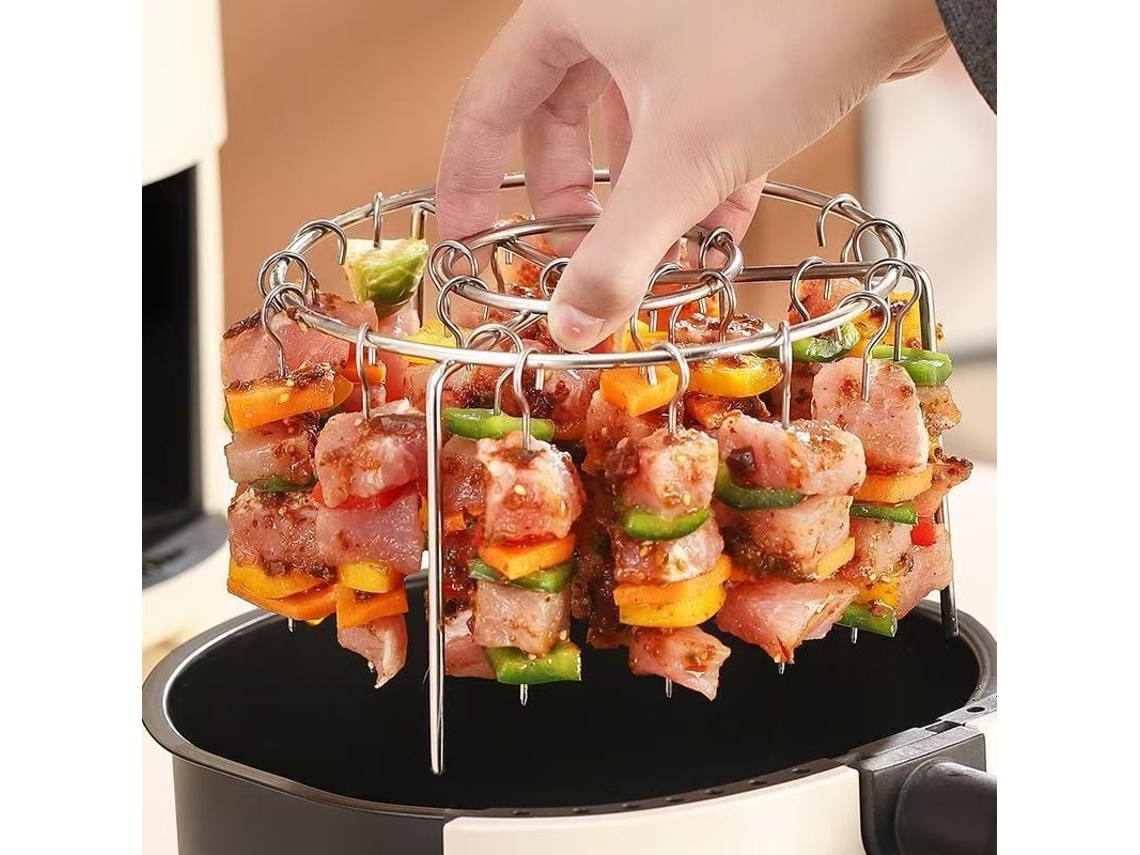 Brocheta De Acero Inoxidable Para Freír Con Aire - Tipo General, Resistente Al Calor, Apta Para Pollo Y Carnes.