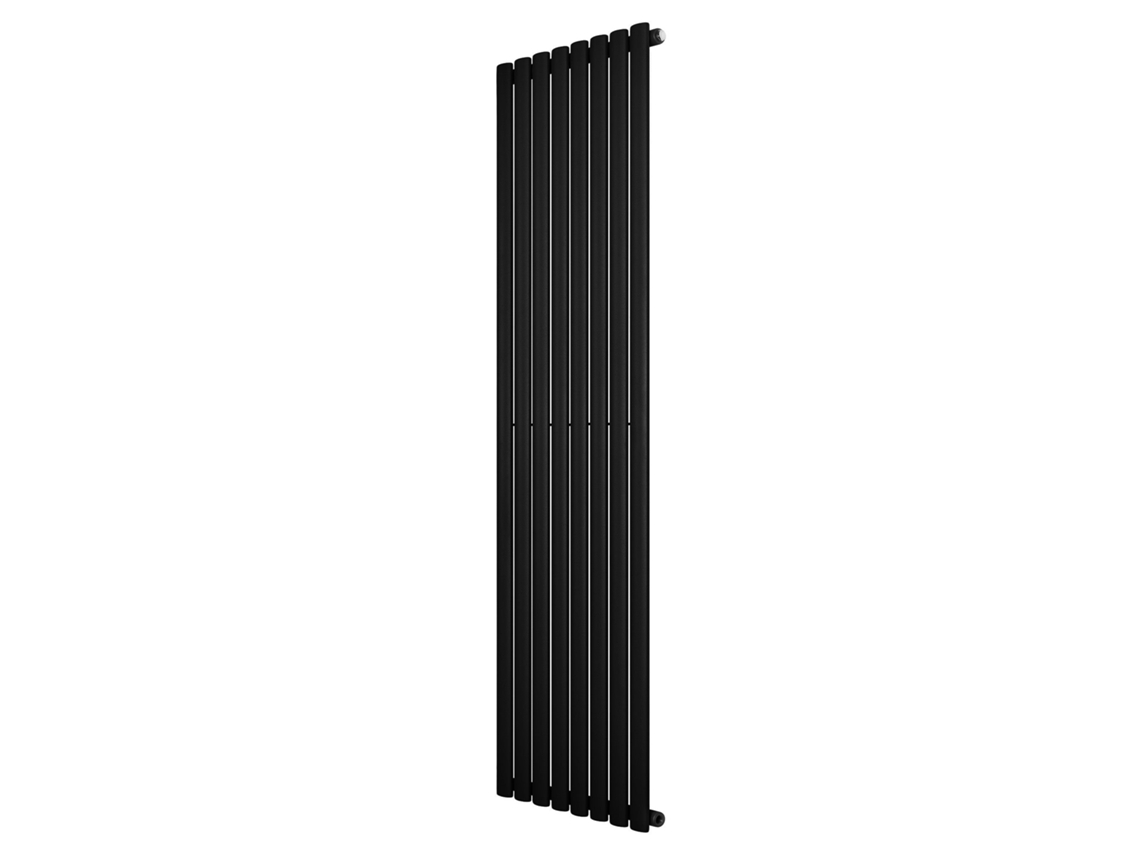 Radiador ovalado de una sola columna 1800x480 mm - Negro | Acero al carbono, 1,5 mm, 1267 W | Diseño elegante | Alta eficiencia |