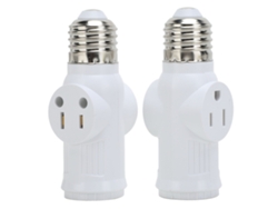 Adaptador Convertidor De Base Para Portalámparas E26 De 3 Pines (2 Unidades), Fabricado En Pbt Ignífugo.