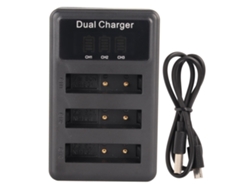 Cargador De Batería Usb Para Cámara Con 3 Ranuras E Indicador De Energía Para Np Bg1 Dsc H50 H10 H20 W210 W220 Wx1 5v