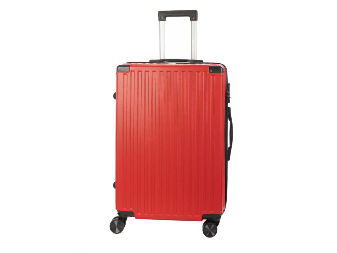 Maleta trolley ultraligera, rígida y mediana, fabricada en ABS de alta resistencia con esquinas reforzadas. Bloqueo numérico y 4 ruedas dobles extraíbles de 360°.