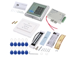 Kit de control de acceso con cerradura magnética (capacidad de 180 kg) y 10 tarjetas.