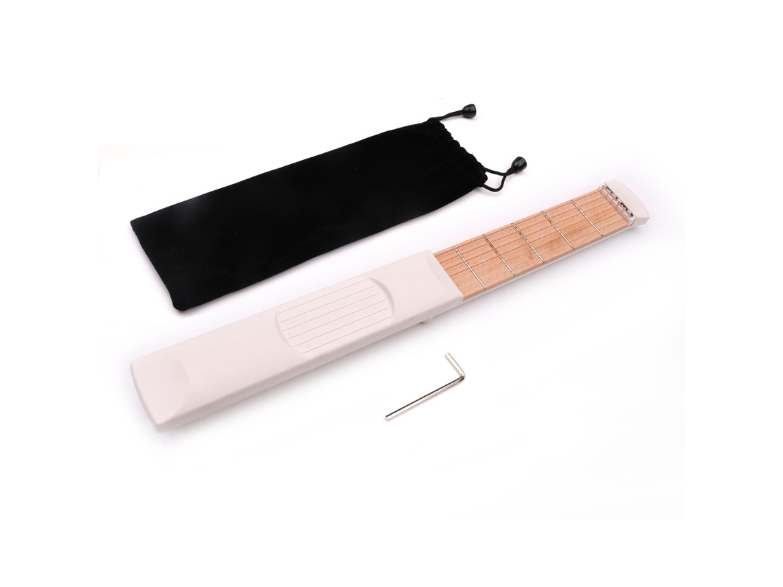 Brazo de práctica de guitarra de bolsillo, herramienta para practicar acordes con 6 trastes Eifson (blanco)