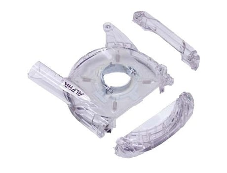 ALPHA PROFESSIONAL TOOLS Cubierta Recoge Polvo para Amoladora Angular, Alta Resistencia, Alta Velocidad, Transparente, Ø125mm