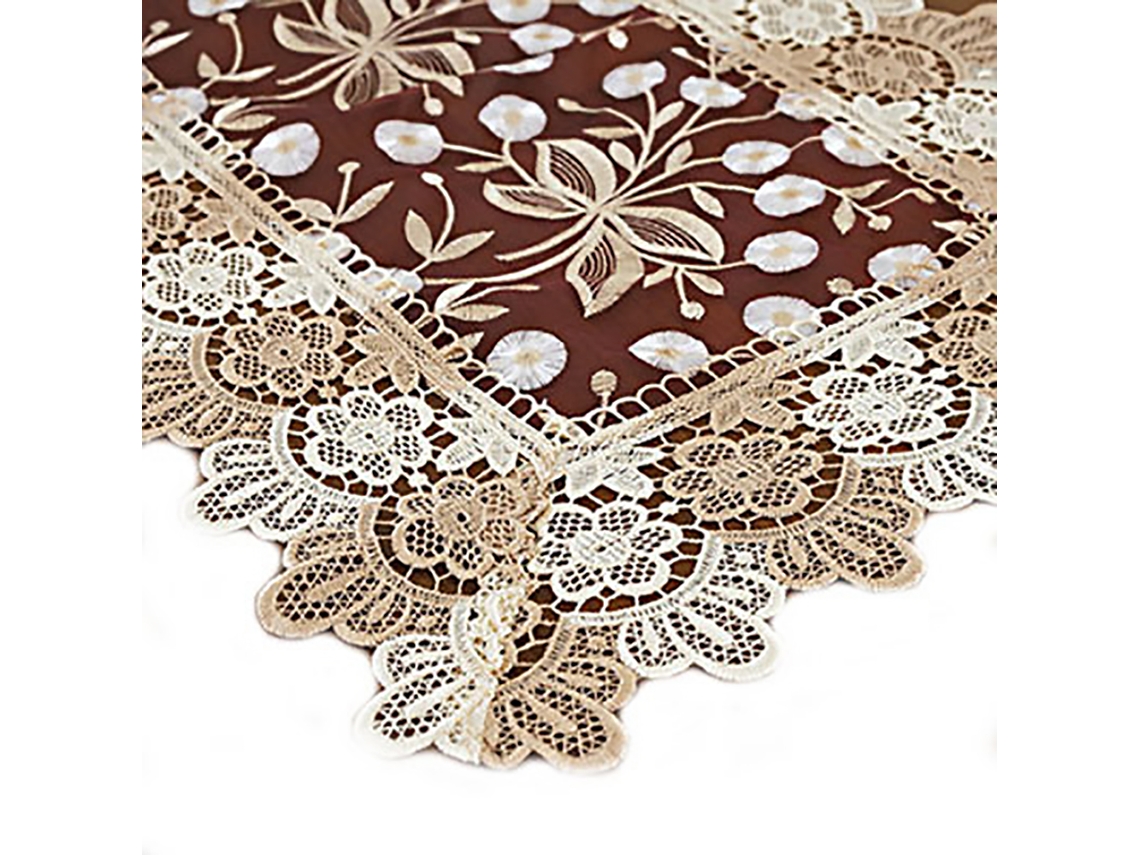 KOFIHETY Banda de Mesa Rectangular de Poliéster con Bordado de Patrón Floral para Decoración de Comedor