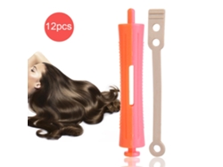 12 Rodillos De Pelo Estándar Para Rizado Con Clips Y Gomas Elásticas Sh-6 - Herramienta De Peluquería