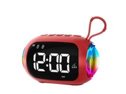 Reloj despertador con radio FM y altavoces Bluetooth, luz colorida y subwoofer, C Yunzii