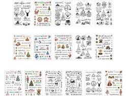 Juego De 16 Pegatinas Navideñas Para Manualidades Y Decoración.
