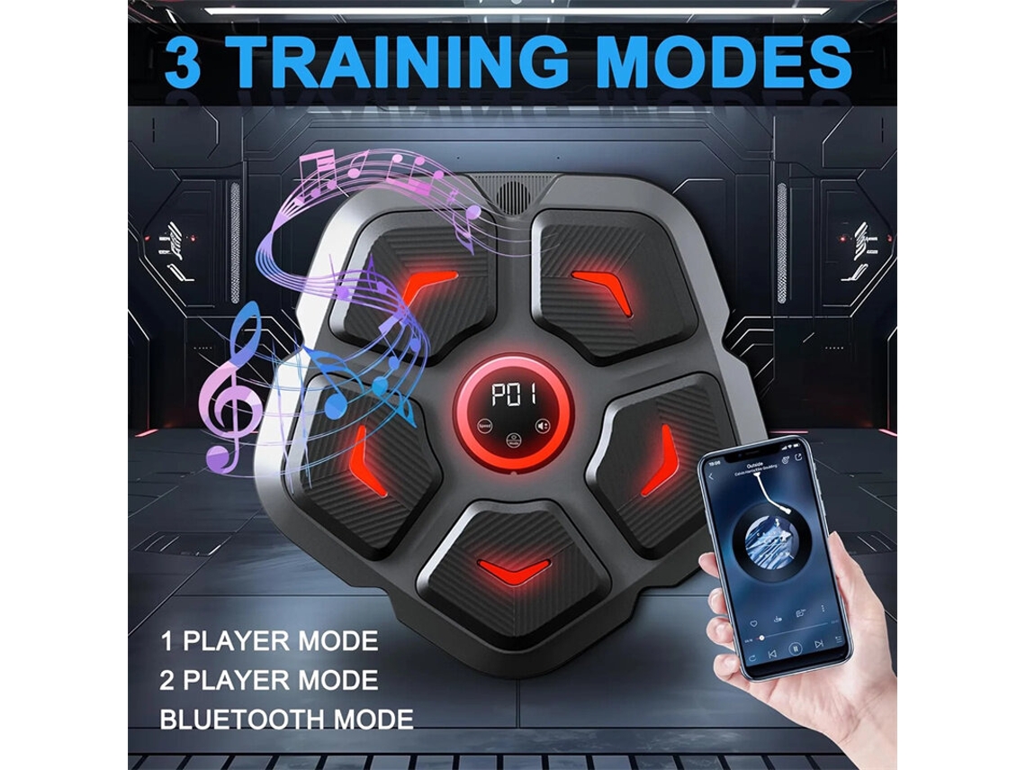 Negrokaload Máquina Boxeo Electrónica Inteligente Ritmo Objetivo Musical Luces Rgb Música Boxeo Artes Marciales Entrenamiento