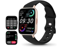 El reloj inteligente Yizhood I20 con monitorización del sueño se activa automáticamente en negro.