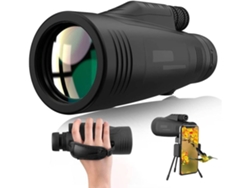 Prismáticos ENKERS Monoculares 12X50 HD Portable Travel Monocular Smartphone Holder D-Black