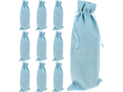 Yarnow 10 Sacolas De Linho Reutilizáveis Para Garrafas De Vinho Com Cordão, Grande Capacidade Para Festas E Casamentos,