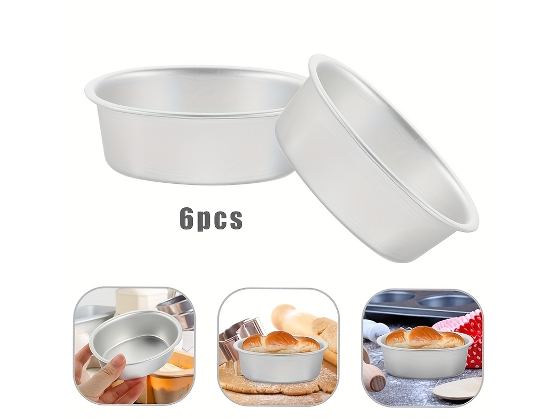 Este Es Un Juego De 6 Moldes Pequeños Ovalados Para Pasteles, Que Incluye Moldes Para Tarta De Queso, Rectangulares Y Para Postres.