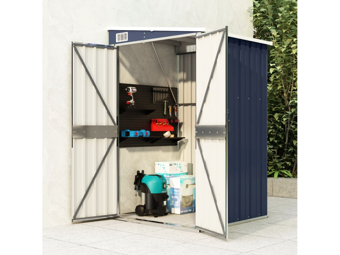 Cobertizo De Jardín De Pared Acero Galvanizado 118x100x178 Cm