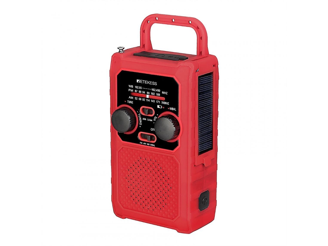 Radio portátil de emergencia FM, AM, NOAA, SOS, impermeable, con luz LED y receptor solar portátil Ushion