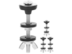 Juego de 4 tornillos para reparar la taza/tanque del inodoro, plateados. Slowmoose
