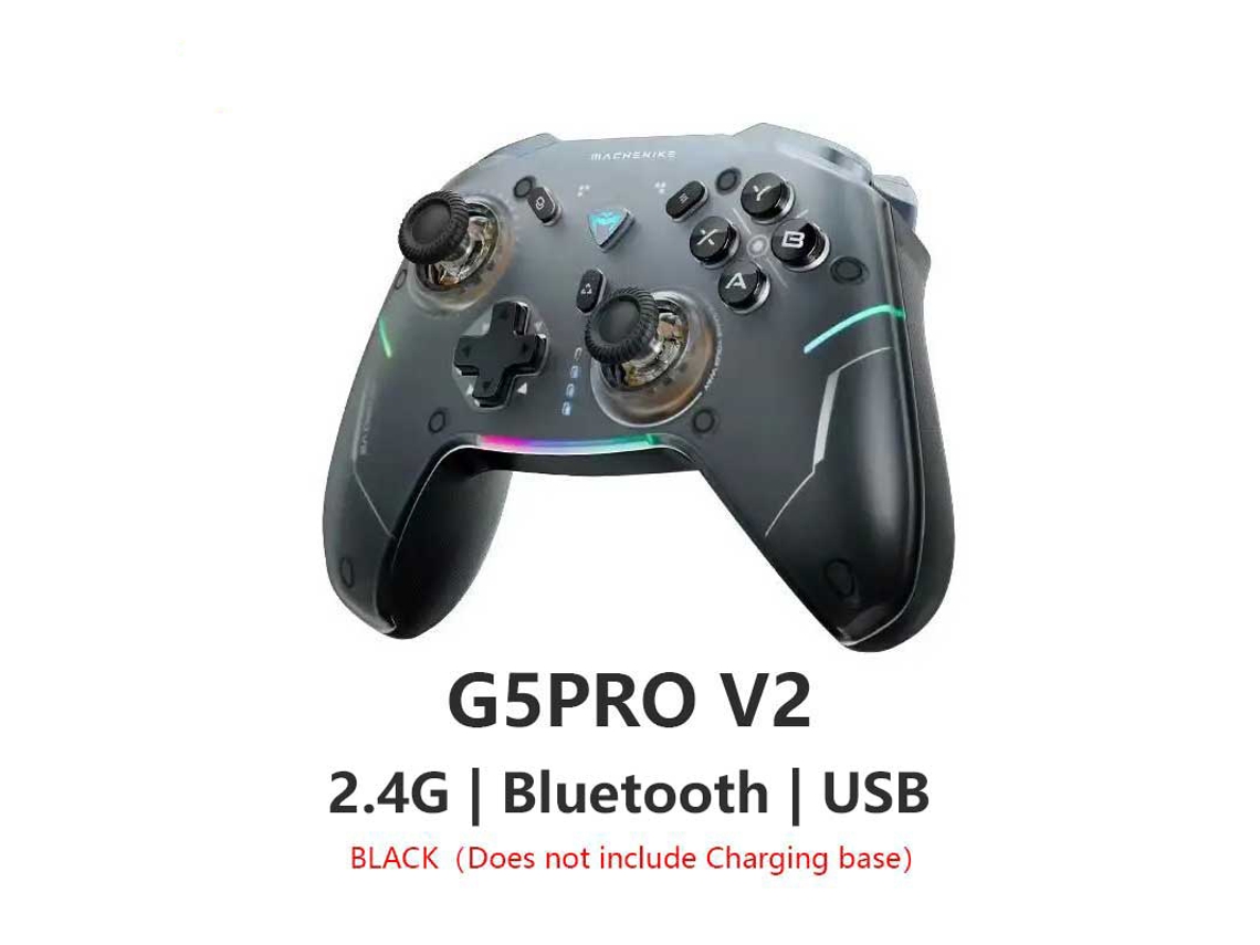 Control óptico G5 Pro V2, modo triple, joystick Hall, disparador Bluetooth, vibración, color negro. Aeuzwr