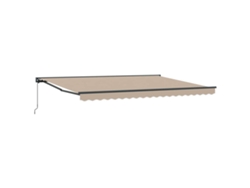 Vidaxl Toldo Retráctil Manual Beige 5 X 3,5 M