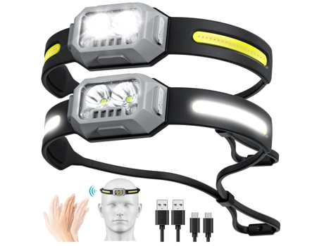 Yd2305 Linterna Frontal Led Negra Ultraligera Recargable TURMIN