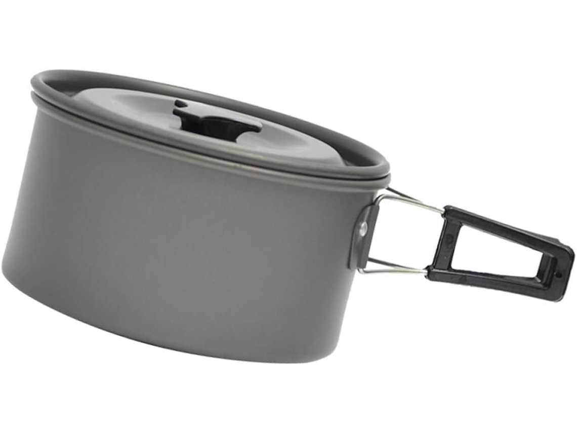 Sartén antiadherente ligera y portátil, ideal para acampar y actividades al aire libre.
